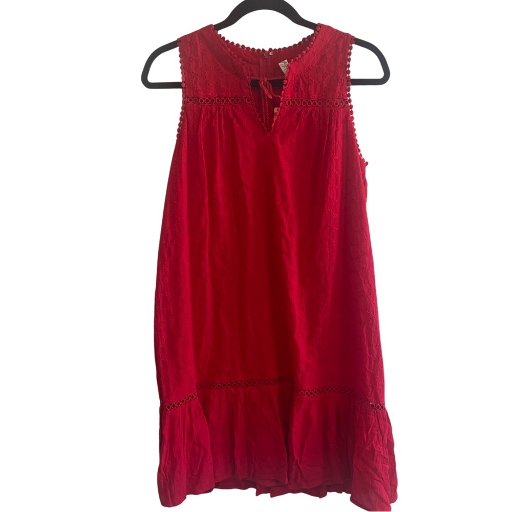 I Love Red Eyelet A-Line Dress